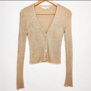 INTERMIX Gold V-Neck Sweater